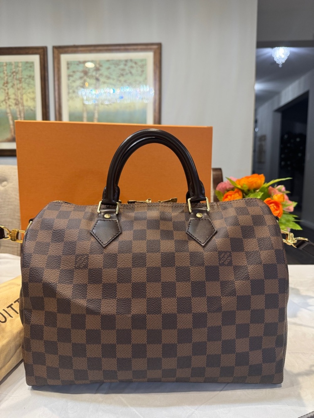 Authentic Louis Vuitton Brown Damier Ebene Bandoulier 30 - Picture 5 of 15